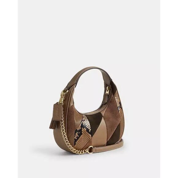 NWT Coach Carmen Mini Crossbody Bag in Patchwork CCE64 Gunmetal/Olive Multi - Picture 9 of 12